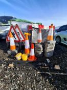 Assorted quantity of traffic control cones and barriers as lotted