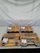 Dewalt x4 tough system 2.0 tool cases with assorted nails, pins and SDS drill bits as lotted