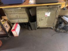 Steel framed single door desk with 3 drawers. Note: last day collect
