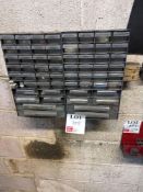 Two 30 section multidrawer wall mounted unit and contents of various tools and inserts