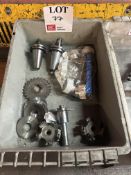 Two various BT40 quick change tool holders and various tool cutters, as lotted