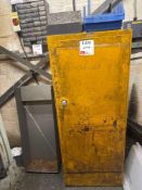 Steel cabinet with 36 section multi drawer wall mounted unit and contents of various tool cutting