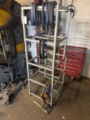 Quantity of various 'G' clamps also including fabricated steel frame, apx 1700mm x 700mm