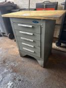 Sentry 5 door tool chest with wooden top please note; damage to base