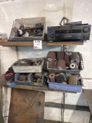 Contents of shelving to include various polishing wheels, sanding discs, hole saw - as lotted