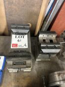 Two purpose built heavy duty CNC machine vices