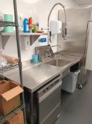 Stainless Steel Single Bowl, Single Drainer Sink Unit with Washdown Spray – Purchased 2024 for £1,