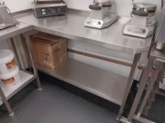 Stainless Steel Approx. 5ft Preparation Table with Undershelf