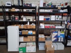 2 Bays of electrical spares incl. Inverter drives, 3 phase sockets, switches & sockets