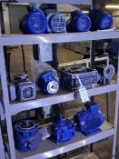 Qty of motors and gearboxes located on 5 shelves