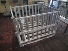 Stainless steel food grade storage pallet/crate. Dimensions 1200 x 1000 x 860mm high
