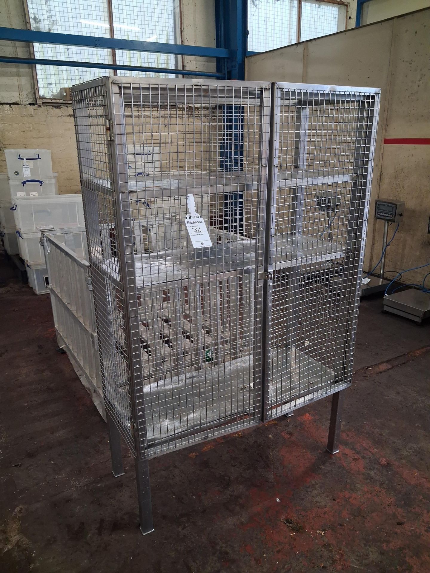 Stainless steel storage cage. Overall external dimensions 1000 x 430 x ...