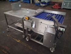 Stainless steel powered roller bed inspection table