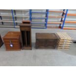 Four Drawer Burr Effect Pedestal CD Rack, Four Tier Stand and a Two Door Television Cabinet