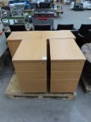 4 x 3 drawer pedestals. Please note there is a £5 Plus VAT Lift Out Fee on this lot.