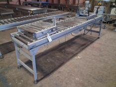 Interroll powered 3 phase roller conveyor, 600 x 3000mm