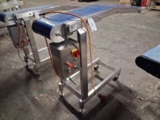 Icon Engineering 3 phase stainless steel rubber belt conveyor 250 x 1550mm. Working height 1150/1100