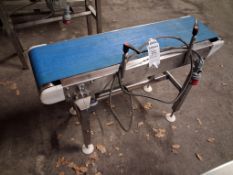 Stainless steel 3 phase conveyor. 235 x 1000mm. Working height 680mm