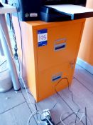 Orange 2-drawer filing cabinet