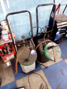 2 x oil dispense trolleys