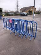 6 x Steel pedestrian barriers