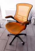 Orange mesh back office chair