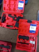 2 x Sealey engine settling/locking kits to carry cases (incomplete)