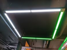 4 x Square Ceiling Mountable (Hanging) Multi-Colour Light Units (As New)