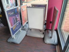 5 x Water Base Double Sided Snap Frame Pavement Advertising Signs