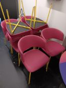 8 x Metal Framed Café Chairs (Yellow Legs)
