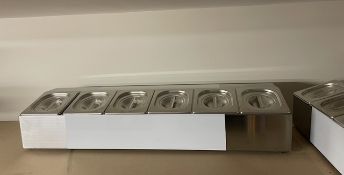 2 x Countertop 6-Pot Prep Stations (1 x Complete & 1 with Only 5 Bowls & 3 Lids – Both Unused)