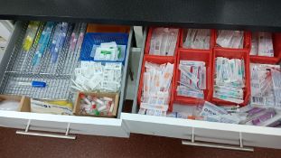 Contents of Cupboard and Drawers to include Quantities of Sodium Chloride Bags