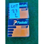 2 x boxes of Paslode F16 straight brads 50mm (2,000 nails and 2 fuel cells per box), code 921591 (