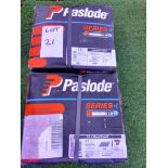 2 x boxes of Paslode Series-i galvanised nails comprising of 1 x box 63mm ring nails (3,300 nails