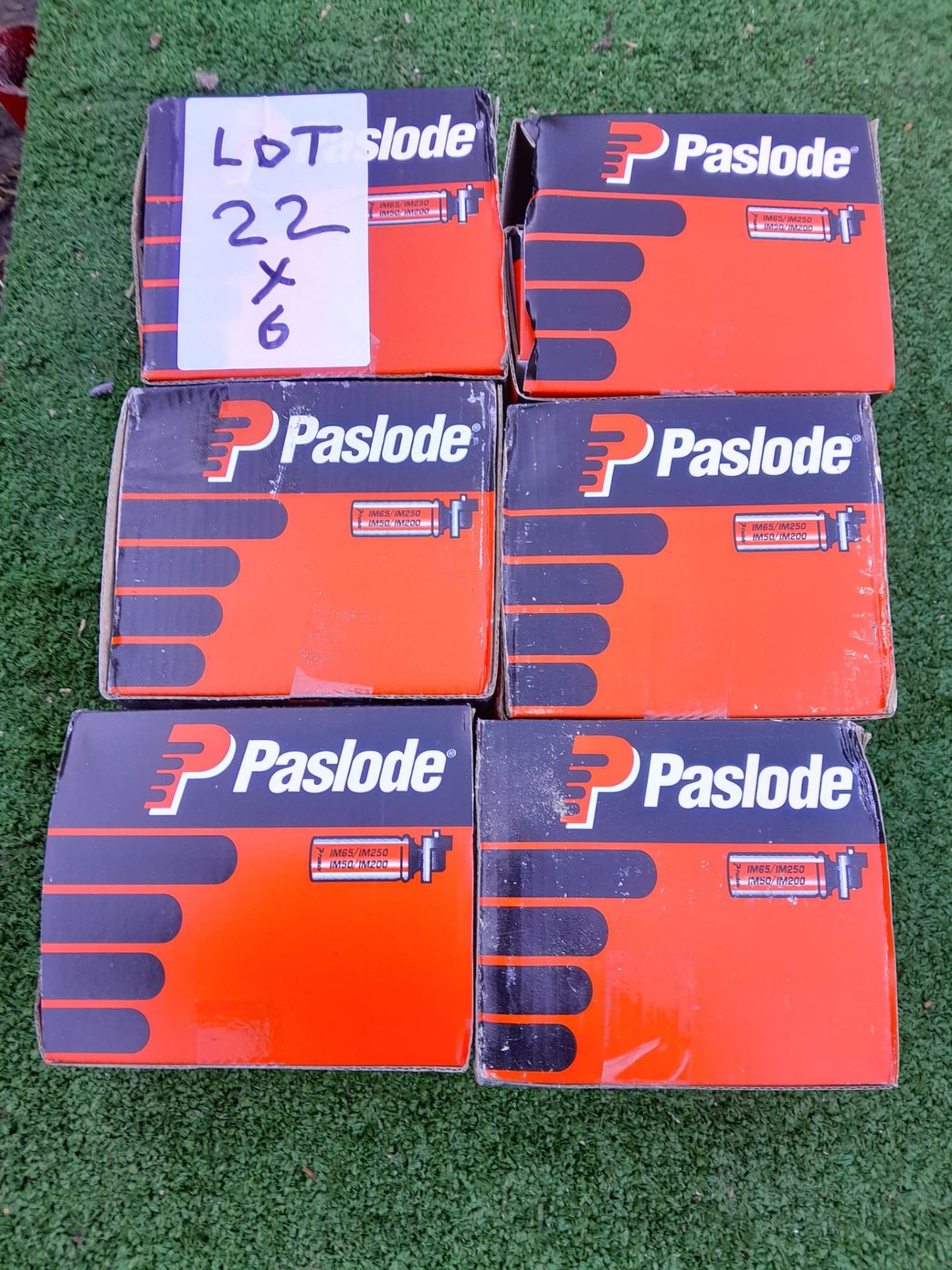 6 x boxes of Paslode F16 angled brads 38mm (2,000 nails and 2 fuel cells per box), code 300271 (Best