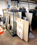 Quantity of sheet metal to rack and back of guillotine