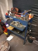 Steel workbench with Record No. 3 vice and tooling