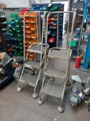 2 x Mobile 3 tread platform steps