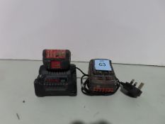 2x 18V Bosch batteries and a charger