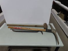 Pickaxe, crowbar and sledge hammer