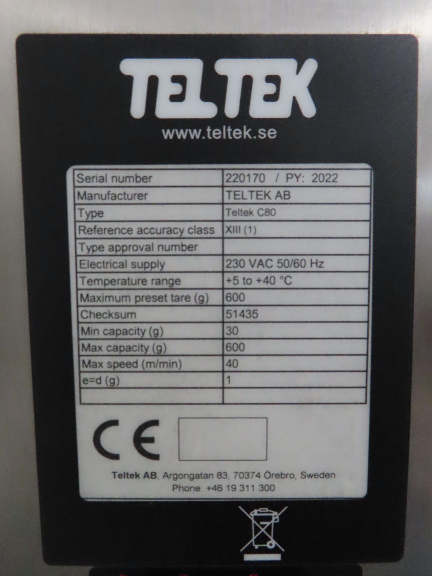 C-series C80 Checkweigher - Image 5 of 11