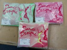 Quantity finished Dance Designs stock to packing room to include plastic stock containers