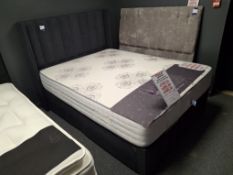 Sorrento 2000 5ft king size memory foam mattress with 2 drawer divan base and Amersham winged