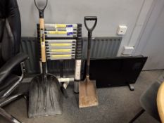 Telescopic ladder, Warme heater, 2 x shovels