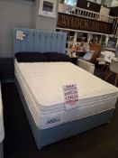 Bliss 4000 mattress with Wycombe floorstanding headboard and 2 drawer divan base 4ft 6” double