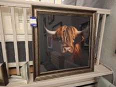 Highland cow framed artwork rrp. £199.95
