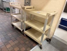 2x Rubbermaid 3 tier trollies