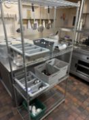 Quantity of commercial kitchen utensils/storage bins etc