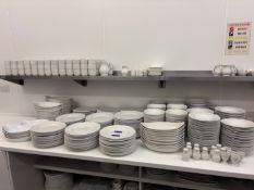 Large qty of white tableware (mostly Churchill)