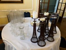 Qty of vases and candle stands